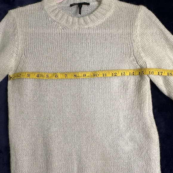Maje Womens White Ecru Mohair Crew Neck Long Sleeve Pullover Sweater Knit Size S - Picture 13 of 16